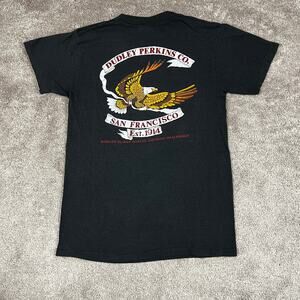 Vtg 1986 Harley-Davidson T-Shirt 3D Emblem Dudley Perkins Size S Grunge Biker